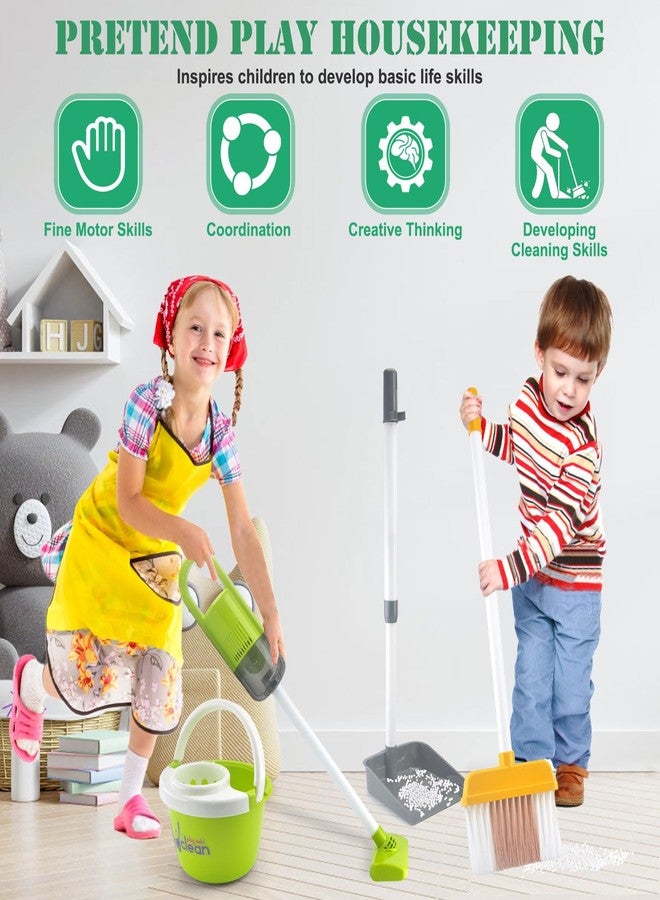 ACROFEK Toddler Cleaning Set, Kids Cleaning Toy Set with 2 in 1 Kids Vacuum That Really Works, Mop, Broom, 14Pcs Pretend Play Home Cleaning Playset for Toddler Ages 3+, Birthday Gift for Girls Boys (Red) - Image 5